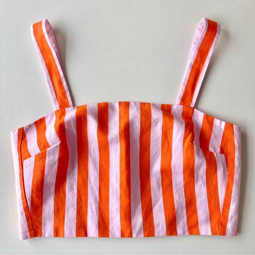 Kate Spade Deck Stripe Crop Size 4 Pink Orange